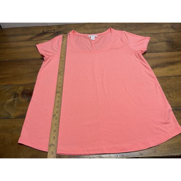 Athleta Stratus II Tee T-Shirt Size Large Scoop Neck Relaxed Fit Casual Pink - Picture 5 of 10